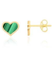 The Lovery - Large Heart Stud Earrings 14k Gold - Lyst