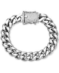 Macy's - Diamond Pave Clasp Curb Link Bracelet (1/2 Ct. T.w. - Lyst