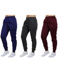 Galaxy By Harvic - Loose-fit Fleece jogger Sweatpants-3 Pack - Lyst