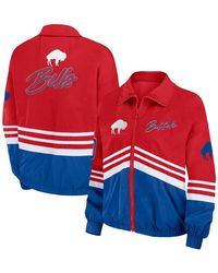 WEAR by Erin Andrews - Distressed Buffalo Bills Vintage-like Throwback Windbreaker Full-zip Jacket - Lyst