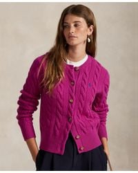Polo Ralph Lauren - Cable-knit Wool-cashmere Cardigan - Lyst