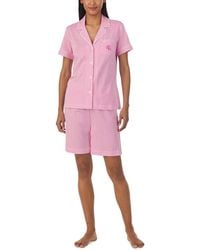 Lauren by Ralph Lauren - 2-pc. Short-sleeve Notch-collar Bermuda Pajama Set - Lyst