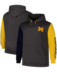 Fanatics - Michigan Wolverines Big Tall Contrast Sleeves Pullover Hoodie - Lyst