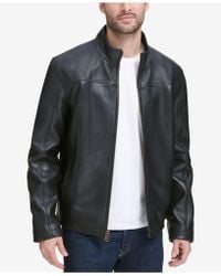 cole haan leather bomber jacket
