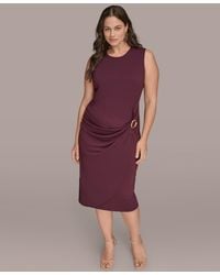 Donna Karan - Plus Size Sarong Sleeveless Skirt Midi Dress - Lyst