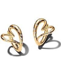 PANDORA - Stone-set Heart Hoop Earrings - Lyst