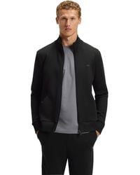 BOSS - Boss By Logo Print Zip-up Sweatshirt - Lyst