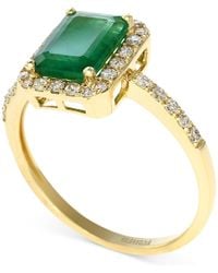 Effy - Emerald (1-3/8 Ct. T.w.) And Diamond (1/4 Ct. T.w.) Ring In 14k Gold - Lyst