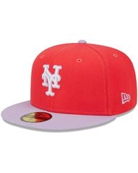 KTZ - Red And Lavender New York Mets Spring Color Two-tone 59fifty Fitted Hat - Lyst
