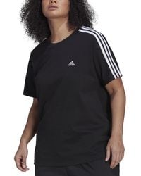 adidas - Plus Size Essentials Slim 3-stripes T-shirt - Lyst