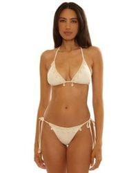 Becca - Caught In The Net Cheryl Triangle V Neck Top Demi Tie Side Swim Bottoms - Lyst