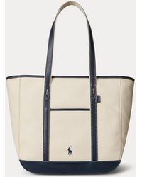 Polo Ralph Lauren Medium Cotton-canvas And Leather Tote Bag