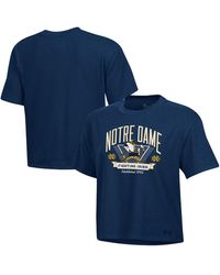 Under Armour - Notre Dame Fighting Irish Essentials Icon Ultra-soft Tri-blend Boxy Cropped Performance T-shirt - Lyst