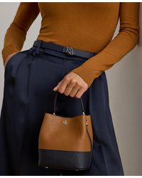 Ralph Lauren - Two-tone Leather Small Reese Bucket Bag - Lyst