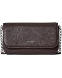 Kate Spade - Ava Pebbled Leather Flap Chain Wallet - Lyst