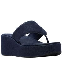 Fitflop - Platfforms Denim Wedge Toe-post Sandals - Lyst