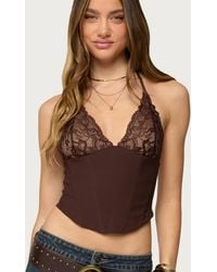 Edikted - Ghita Lacey Halter Corset - Lyst