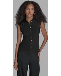 BCBGMAXAZRIA - Sleeveless Button Down Blouse - Lyst