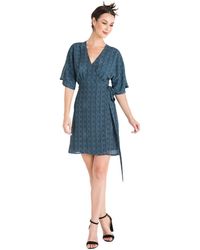 Standards & Practices - V-neck Kimono Mini Length Wrap Dress - Lyst