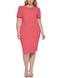 Calvin Klein - Plus Size Short-sleeve Scuba Crepe Dress - Lyst
