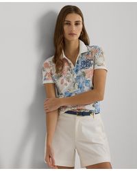 Lauren by Ralph Lauren - Floral Polo Shirt - Lyst