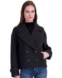 Tahari - Double-breasted Notch-collar Cropped Coat - Lyst