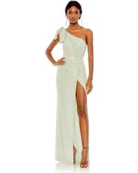 Mac Duggal - Pearl Embellished Soft Tie One Shoulder Gown - Lyst