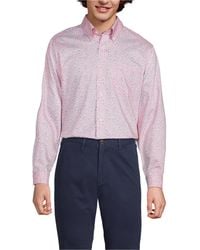 Lands' End - Tailored Fit No Iron Pattern Supima Cotton Pinpoint Buttondown Collar Dress Shirt - Lyst