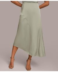 Donna Karan - Asymmetric Satin Midi Skirt - Lyst