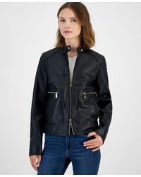Sam Edelman - Leather Snap-collar Jacket - Lyst
