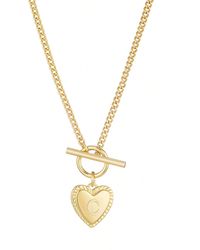 Adornia - Gold Heart Initial toggle Necklace - Lyst