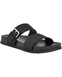Calvin Klein - Landesa Double Band Flat Slip-on Sandals - Lyst