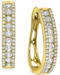 Macy's - Diamond Oval Hoop Earrings (1 Ct. T.w. - Lyst