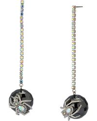 Betsey Johnson - Faux Stone Spider Disco Ball Rhinestone Linear Earrings - Lyst