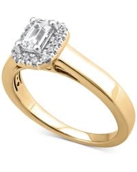 Macy's - Diamond Emerald-cut Halo Engagement Ring (1/2 Ct. T.w. - Lyst