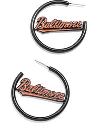 BaubleBar - Baltimore Orioles Enamel Hoop Earrings - Lyst