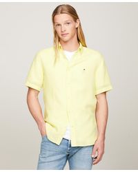Tommy Hilfiger - Regular-fit Linen Short-sleeve Shirt - Lyst