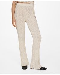 Mango - Ribbed Flared Trousers - Lyst