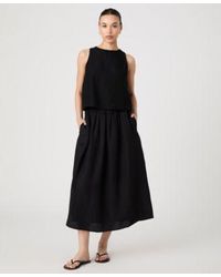 French Connection - Birdie Linen-blend Midi Skirt - Lyst