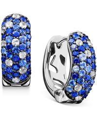 Effy - Shades Of Sapphire Hoop Earrings (2-3/4 Ct. T.w.) In Sterling Silver - Lyst