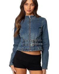Edikted - Double Buckle Denim Jacket - Lyst