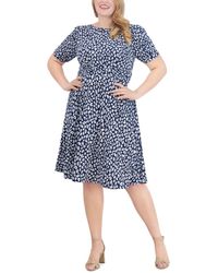 Jessica Howard - Plus Size Printed Ruched-waist Dress - Lyst