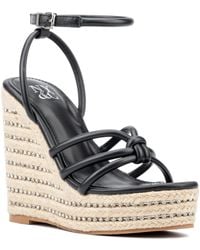 New York & Company - Electra Rhinestone Embedded Wedge Sandals - Lyst