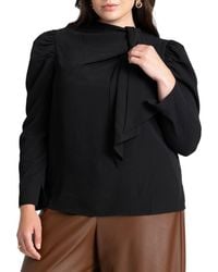 Eloquii - Plus Size Drape Front Blouse - Lyst