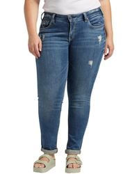Silver Jeans Co. - Plus Size Wash Ripped Girlfriend Jeans - Lyst