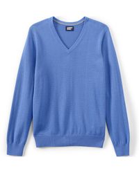 Lands' End - School Uniform Cotton Modal Vneck Pullover Sweater - Lyst