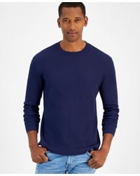 Club Room - Thermal Long-sleeve Ribbed Crewneck Sweater - Lyst
