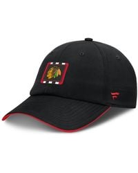 Fanatics - Black/red Chicago Blackhawks Authentic Pro Ripstop Adjustable Hat - Lyst