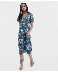 Lucky Brand - Lace Trim Floral Midi Dress - Lyst