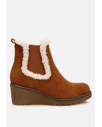 LONDON RAG - Thunderhoof Faux Fur Lined Chelsea Boots - Lyst